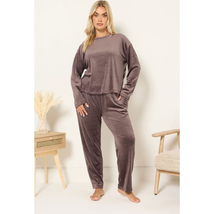 Yours Limited Collection Loungewear Fleeceset In Bruinsize 54-56