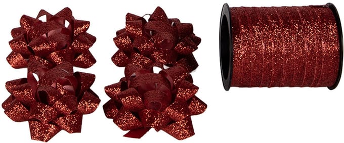 Clayre & Eef Decoratie Lint 5x5x15 cm Rood Kunststof