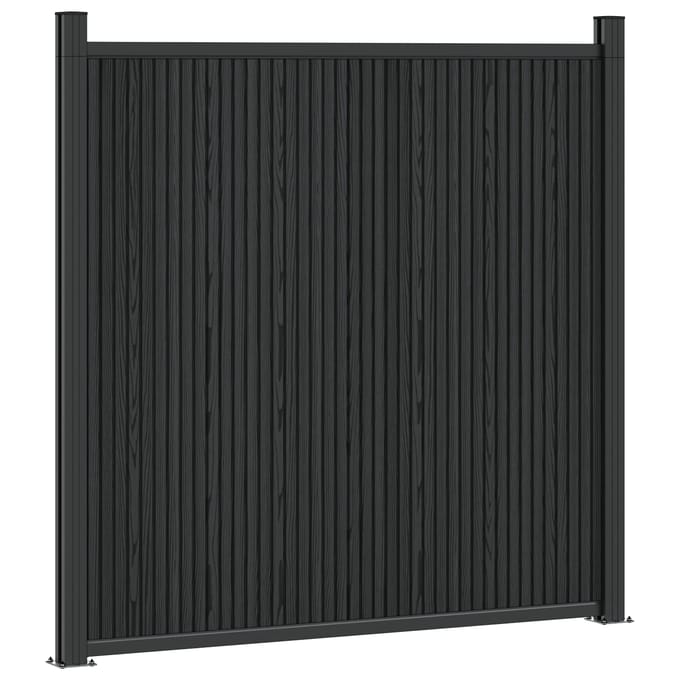 vidaXL - Hekpaneel - WPC - en - Aluminium - Zwart