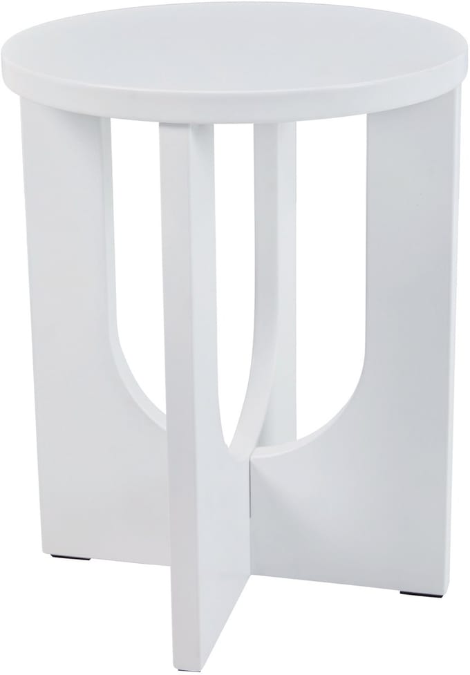 Bijzettafel Kysdajore rond 50x40 cm wit [en.casa]