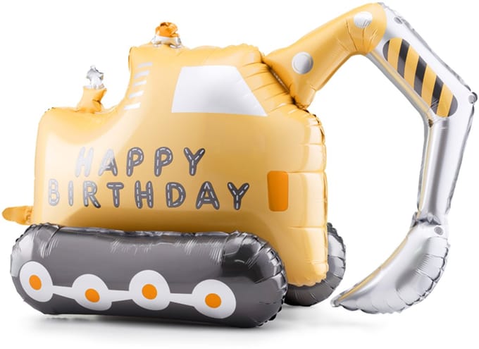 Staande folieballon Happy Birthday graafmachine, 76 x 49cm