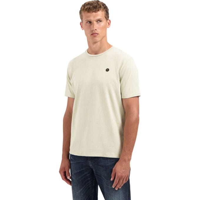 No Excess T-shirt Crewneck Melange Jacquard Stripes Light Moss Größe: M | Basic T-Shirts Outlet | Herren