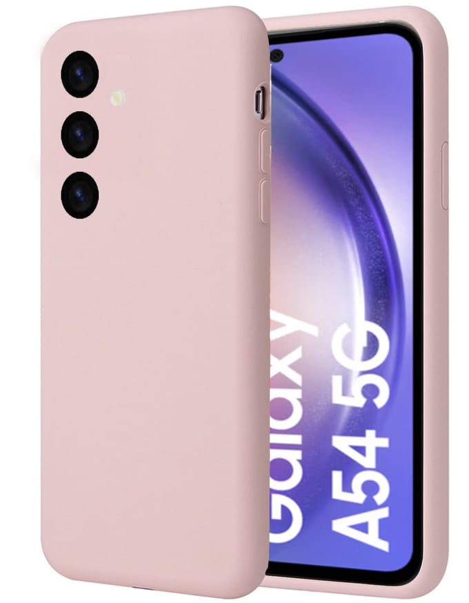 Geschikt voor Samsung A54 Hoesje - Suède Back Cover Case Rose
