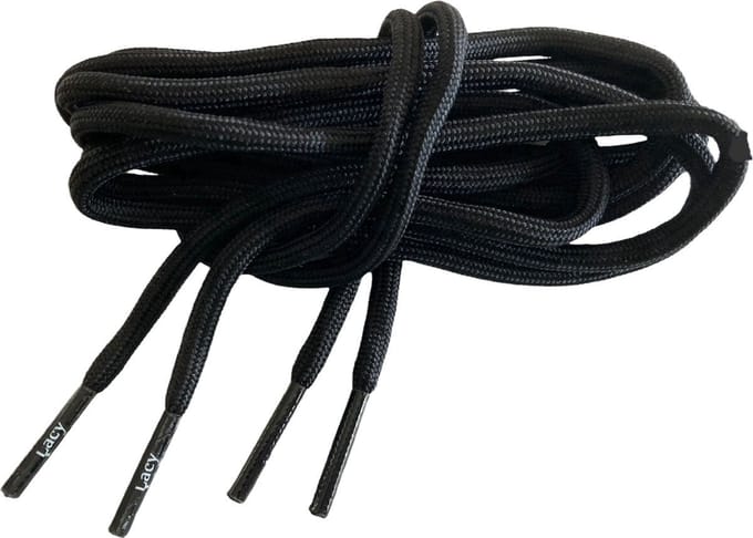 Schoenveter-rond - zwart- 120cm lang x4mm breed