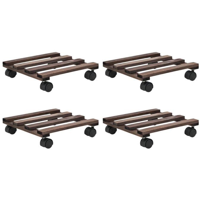 vidaXL - Plantenrollers - 4 - st - 25x25 - cm - cederhout