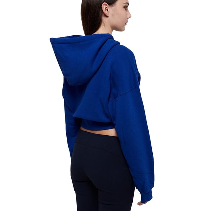 Off-White Dames/Dames Embr Arrow Cropped Hoodie (Blauw)