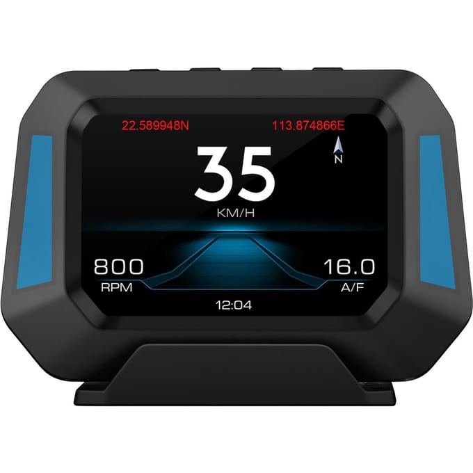 Multifunctionele Boordcomputer P21 HUD Autometer, OBD Diagnose en Hellingmeter Snelheidsmeter Veilig zwart