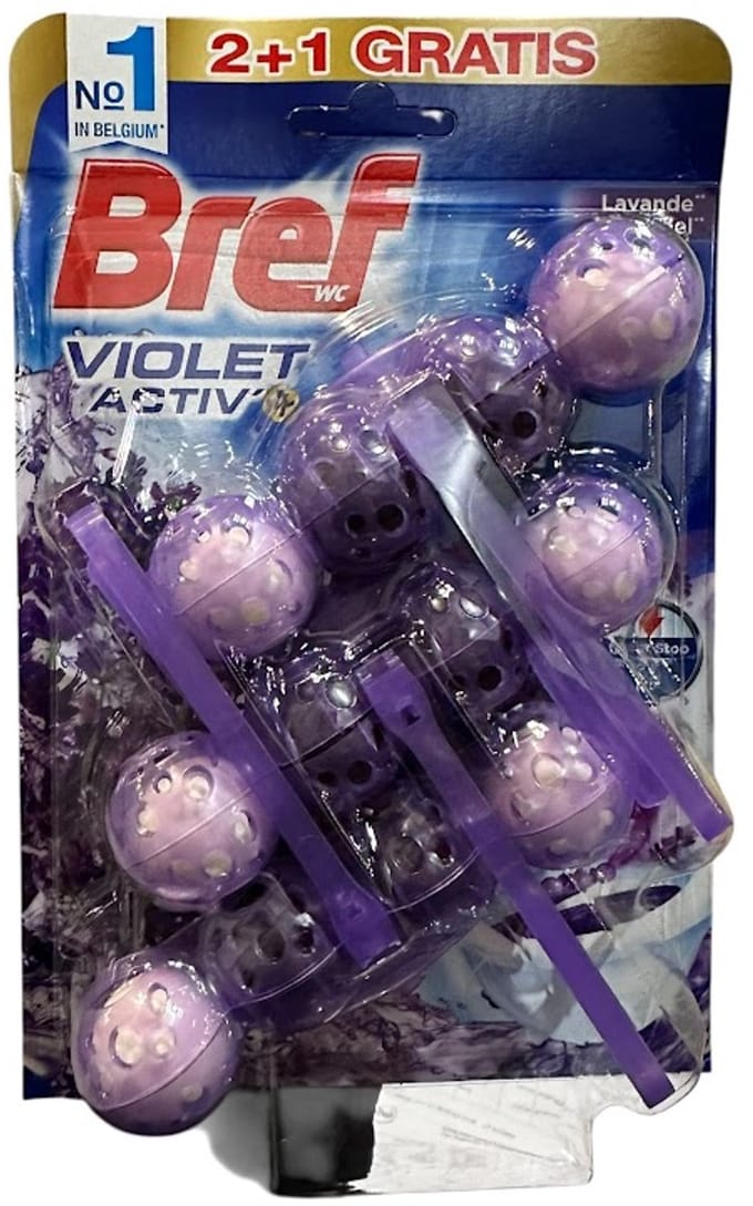 Bref - Toiletblok - Violet Activ - Lavendel - 3x50g