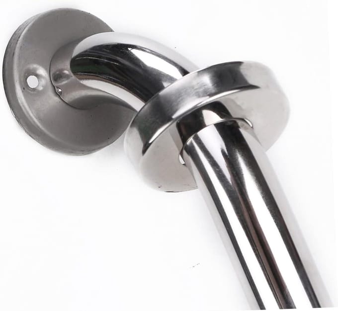 Badkamerleuning Veiligheid - Grijpbeugel Steun - Veilig Douchen - Ergonomisch Ontwerp - 48 cm Lengte - Zilver