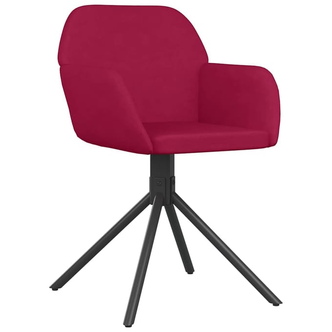 vidaXL - Eetkamerstoelen - draaibaar - 2 - st - fluweel - wijnrood