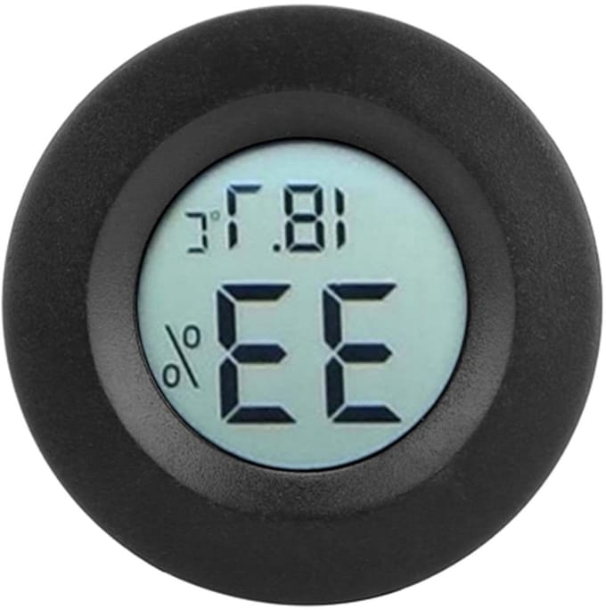 Digitale thermometer hygrometer - Vocht en temperatuurmeter - Binnenklimaat meten - Compact LCD display - 45 x 14 mm - Zwart