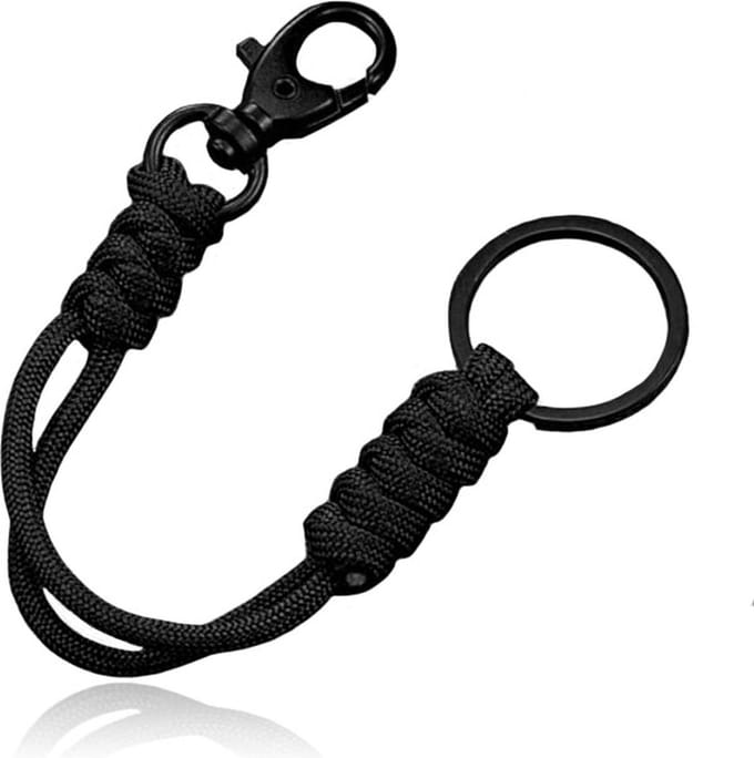 Paracord Karabijnsluiting & Sleutelring - Black