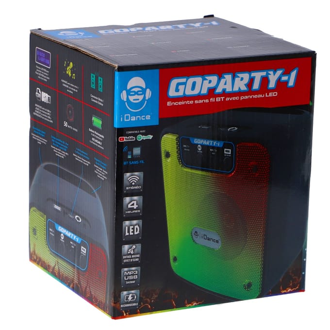 Idance Audio Goparty-1 bluetooth speaker met discoverlichting