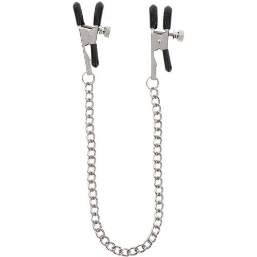 Taboom - Adjustable Clamps with Chain - Bondage / SM Nipple clamps Zilver