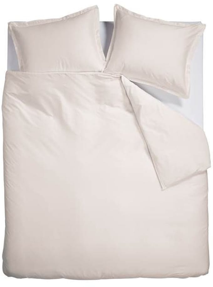 Snoozing Satin Uni Dekbedovertrek - Extra breed - 260x200/220 cm - Off White