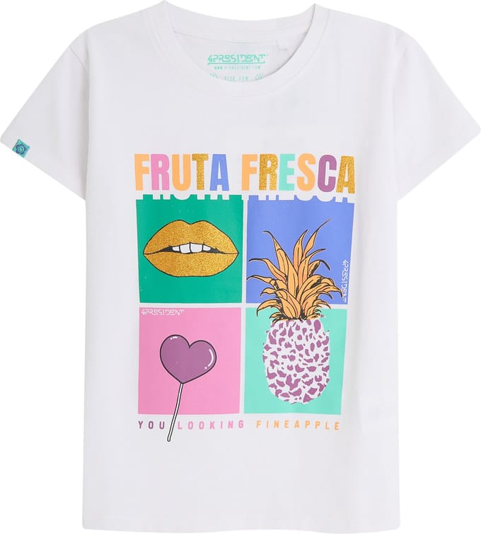 4PRESIDENT T-shirt meisjes - White - Maat 140 - Meiden shirt
