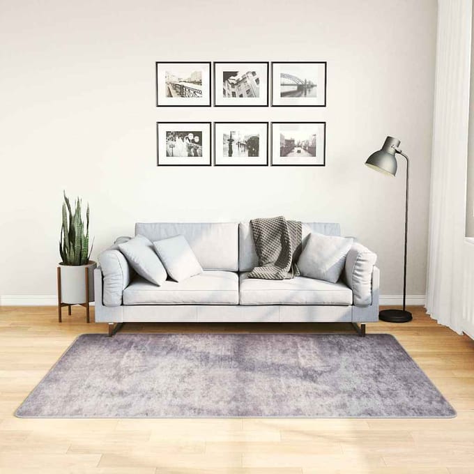 vidaXL - Vloerkleed - wasbaar - 120x180 - cm - grijs