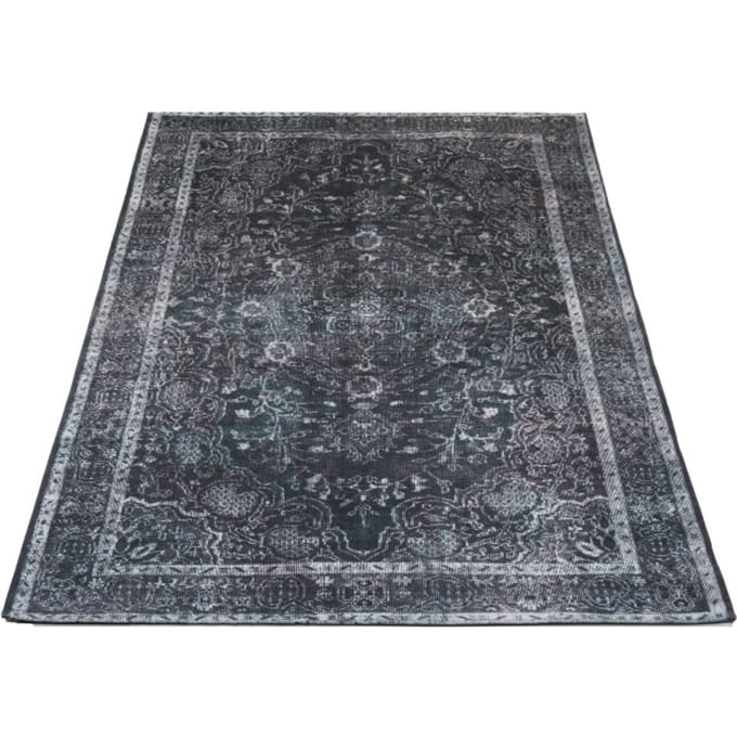Vloerkleed Mila Antraciet 160 x 230 cm - Laagpolig Synthetisch Vloerkleed – Vintage / Oosters Design