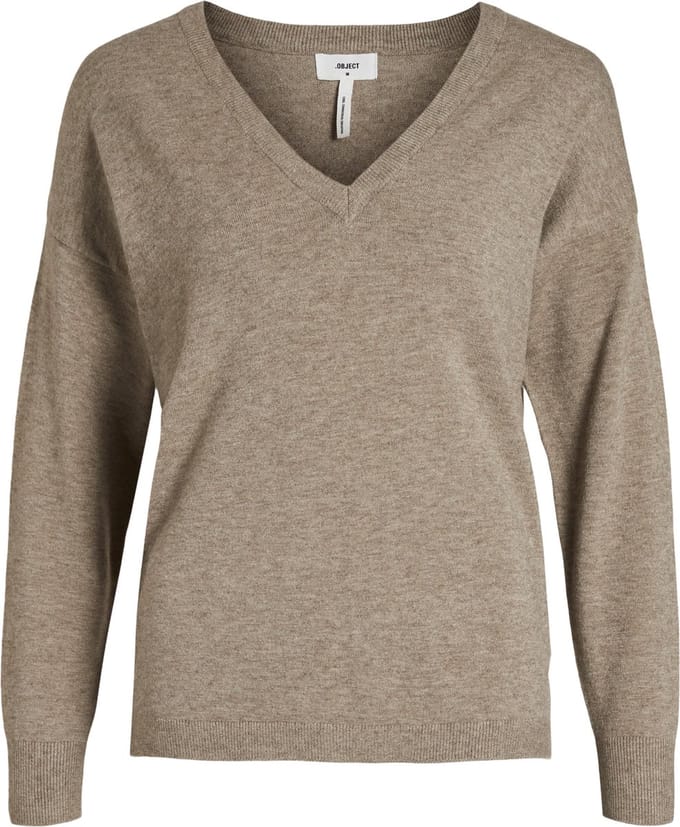Object Collectors Item OBJTHESS L/S V-NECK KNIT PULLOVER NOOS Dames Trui - Maat M