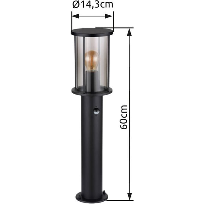 Globo vloerlamp Gracey - zwart - metaal - 14,3 cm - E27 fitting - 31362S