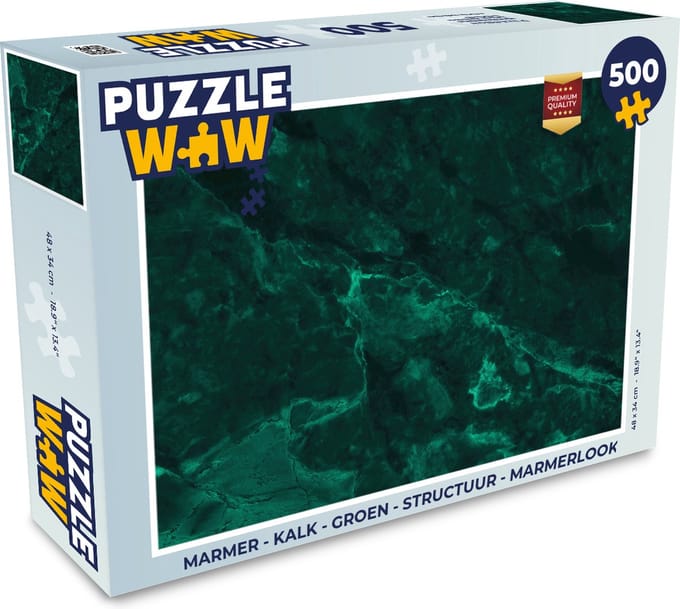 Puzzel Marmer - Kalk - Groen - Structuur - Marmerlook - Legpuzzel - Puzzel 500 stukjes