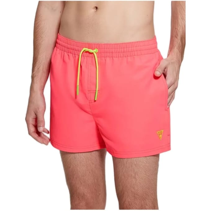 Guess herenzwempak met neonkleurige patch