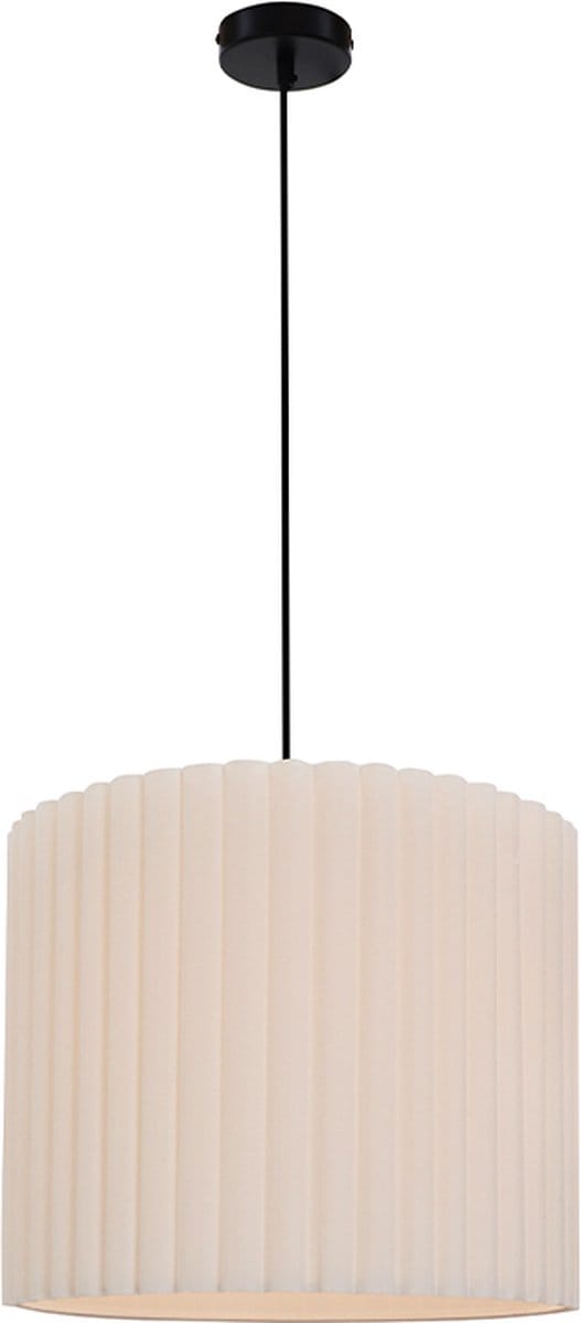 Olucia - SARITA - Hanglamp - Beige / Zwart - Vorm: Rond