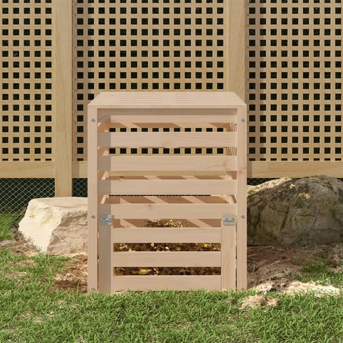 vidaXL - Compostbak - 63,5x63,5x77,5 - cm - massief - grenenhout