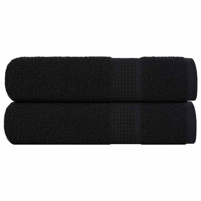vidaXL - Handdoeken - FROGN - 2 - st - 50x100 - cm - 360 - g/m² - zwart