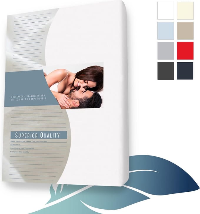 24-Bedding - Duopak Jersey Hoeslaken - 70x210 cm - Wit - Elastaan – Extra Zacht – 30 cm – 2 stuks