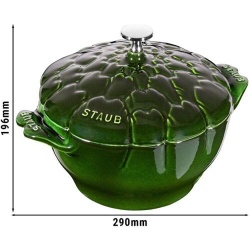STAUB LA COCOTTE - Kookpot - Artisjok vorm - 220mm - Gietijzer - Basilicumgroen basilicumgroen