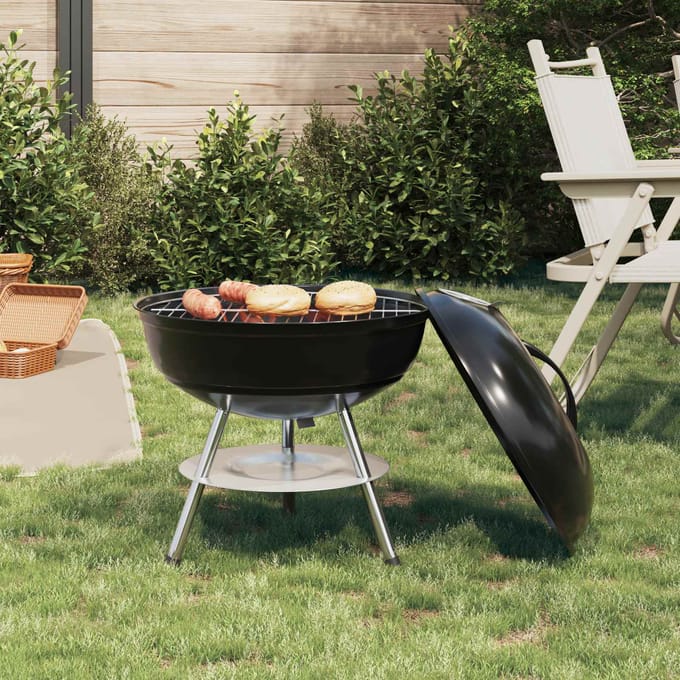 vidaXL Houtskool Grill 36,5 x 36,5 x 40 cm Zwart