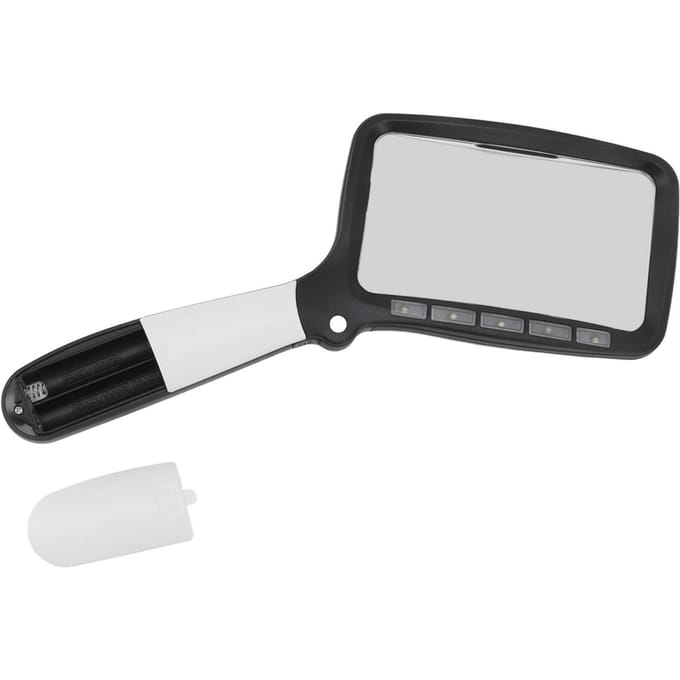 Opvouwbaar Handheld Vergrootglas met Licht 5 LED's 3X Groot Rechthoekig Leesvergrootglas met Dimbaar LED voor Senioren