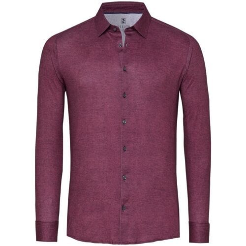 Desoto Overhemd Casual Kent Twill Pattern Mélange Bordeaux / male