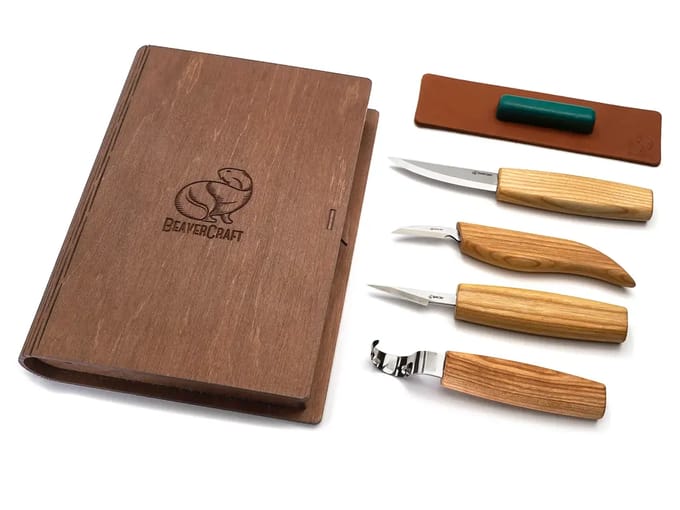 BeaverCraft Woodworking Essentials - 4 Messen in Luxe Boekverpakking