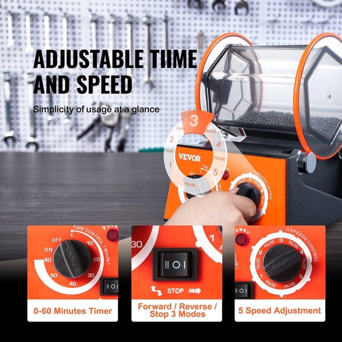 3kg Roterende Trommel Oppervlak Polijstmachine Sieraden Polijst Afwerking Machine Edelsteen DIY