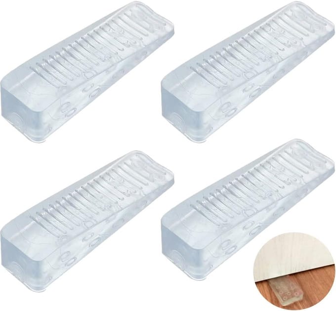 Deurstopper Set - Rubberen Wig - Bescherming Deur - Antislip Ontwerp - 4 Stuks - Transparant