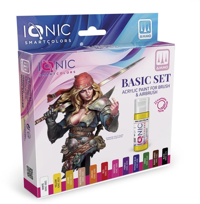 AMMO by Mig Jimenez Hobbyverf Acrylverf - MIG IO0500 Ionic Smart Colors - Basiskleurenset - Acryl Set 12x20ml Verf set - 12 x20 ml