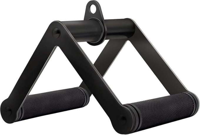 Dubbele D-Roephandvat voor Kabeltraining - Roestvrij Staal met Antislip Grip