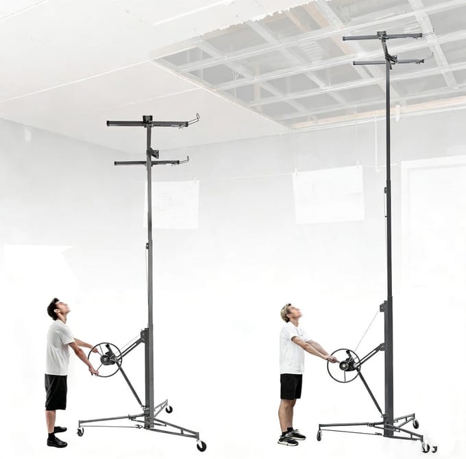 Gipsplaatlift XXL - Paneelheffer - Zelf Monteren - Verstelbaar 140-350cm - Max 68 kg - Grijs