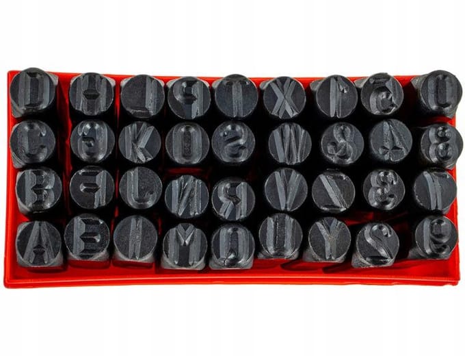36-delige Stempelset met Cijfers en Letters (10mm)