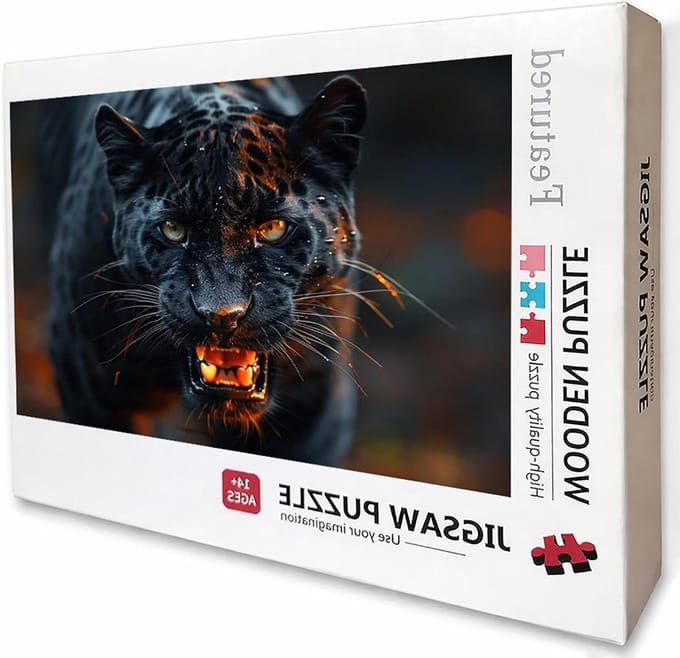 Houten Puzzel - Dierenpuzzel Luipaard - Ontspanning en Decoratie - 3000 Stukjes - 122 x 81 cm - Multicolor