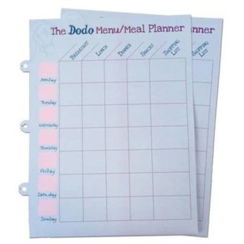 Dodo Pad Weekly Wipe-Clean Menu / Meal Planner - Rebecca Jay