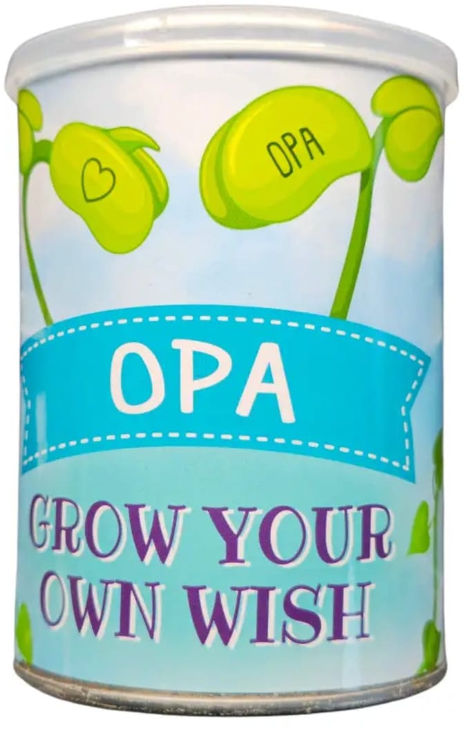 Grow your own wish, Opa, fun, plantje, leuk kado.