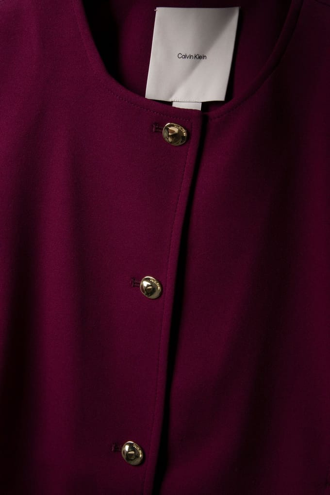 Calvin Klein Eu Stretch Crepe Jacket Berry Glaze Größe: 4 | Blazer Outlet | Damen