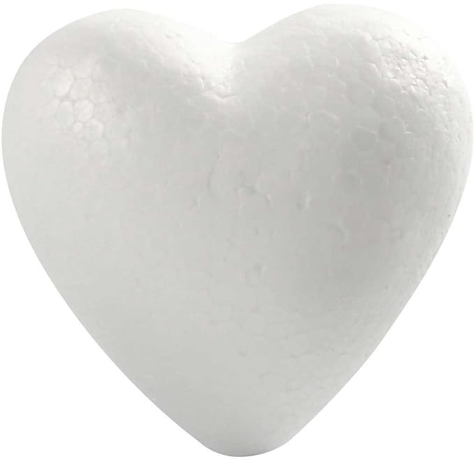 Harten, H: 8 cm, D: 4,5 cm, B: 8 cm, wit, 50 stuk/ 1 doos