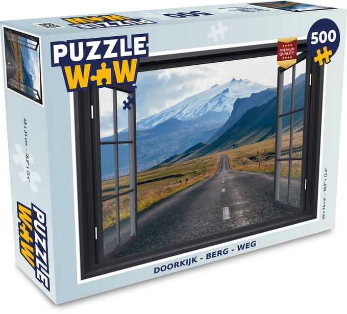 Puzzel Doorkijk - Berg - Weg - Legpuzzel - Puzzel 500 stukjes