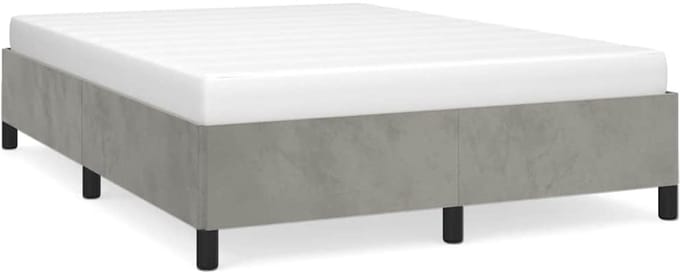 vidaXL - Bedframe - zonder - matras - lichtgrijs - 152x203 - cm - Queen - fluweel