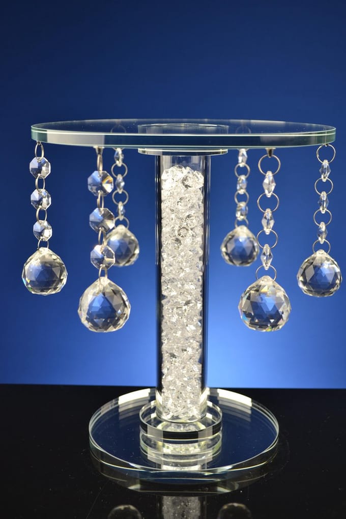 Luxe Kristallen Tafeltje Rond – Met Hangende Druppels – Elegant Design