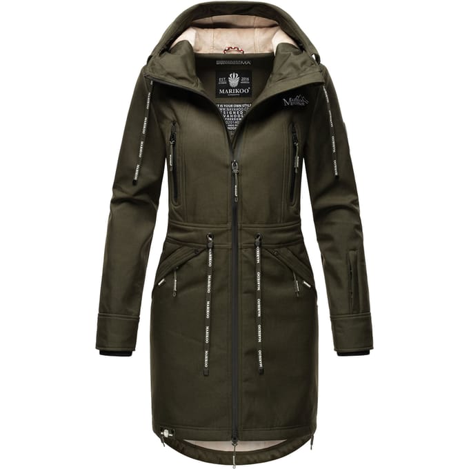 Marikoo dames softshelljas – Racquellee met capuchon & fleecevoering